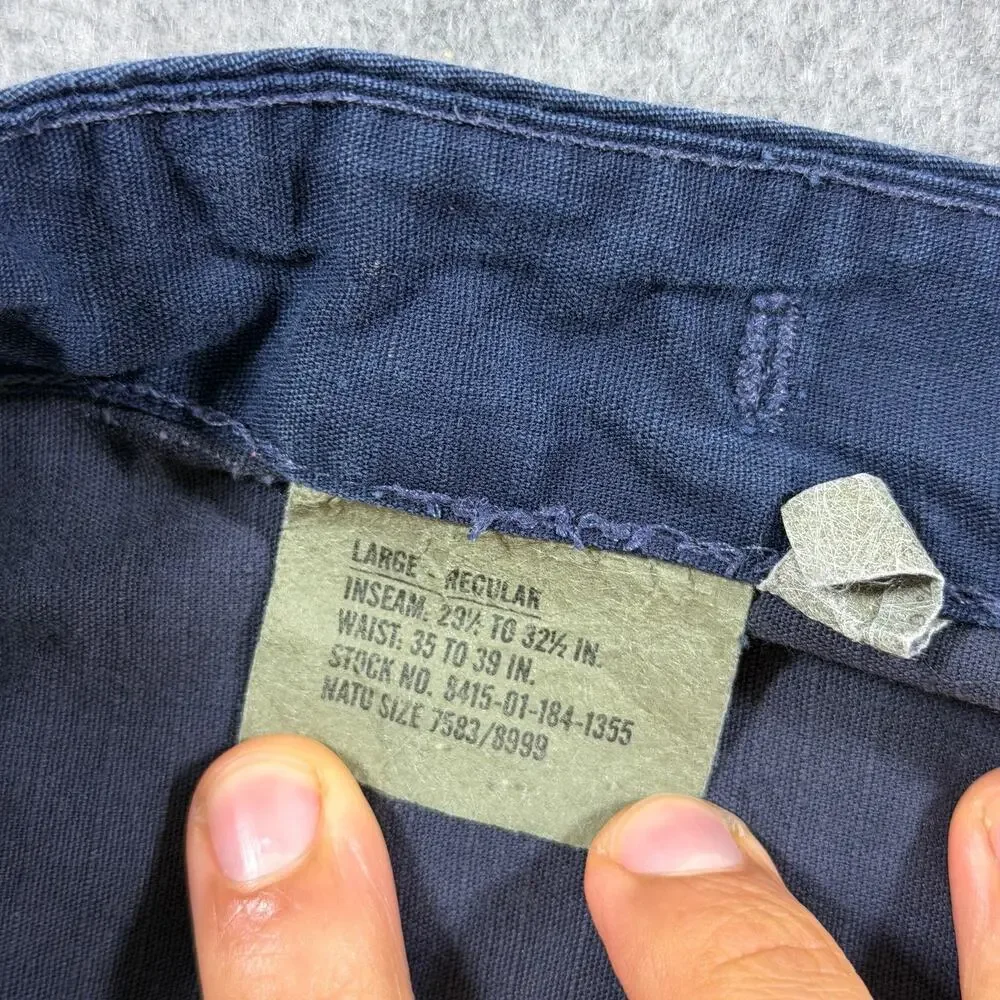 Propper Cargo Pants Mens L Navy Ripstop Tactical Combat Utility Adjustable Waist